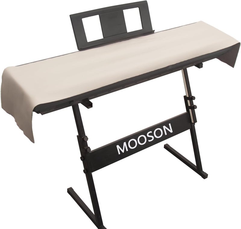 mooson غطاء بيانو لوحة المفاتيح، غطاء بيانو رقمي مضاد للغبار، سطح فاخر ناعم وعالي الجودة، غطاء سميك للآلة الموسيقية الإلكترونية لتحديث غلاف لوحة المفاتيح (أبيض) - Image 1